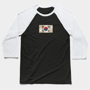 Vintage Aged and Scratched South Korean Flag Baseball T-Shirt